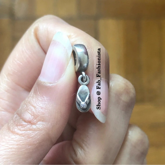 Pandora Sterling Silver Diamond Sandal charm - Picture 1 of 4